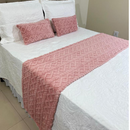 Kit Peseira + Capas de Almofadas Baguete Safira 3 Peças Decorativas