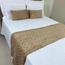 Kit Peseira + Capas de Almofadas Baguete Safira 3 Peças Decorativas
