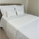 Kit Peseira + Capas de Almofadas Baguete Safira 3 Peças Decorativas