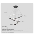 Candelabro Nórdico LED 3 Cores em 1 Pendente Moderno para Sala e Jantar
