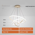 Candelabro Nórdico LED 3 Cores em 1 Pendente Moderno para Sala e Jantar