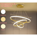 Lustre LED Moderno 3 Cores em 1 - Nordic para Sala e Cozinha – Teto Decorativo