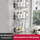 Suporte Organizador de Shampoo Premium Sem Furo em Alumínio Space