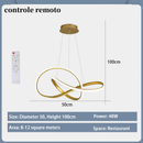 Luminária de Teto LED Moderna 3 Cores com Controle Remoto – Estilo Nordic