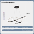 Luminária de Teto LED Moderna 3 Cores com Controle Remoto – Estilo Nordic