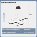 Luminária de Teto LED Moderna 3 Cores com Controle Remoto – Estilo Nordic