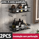 Suporte Organizador de Shampoo Premium Sem Furo em Alumínio Space