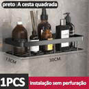 Suporte Organizador de Shampoo Premium Sem Furo em Alumínio Space