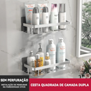 Suporte Organizador de Shampoo Premium Sem Furo em Alumínio Space