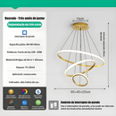 Lustre Pendente LED Moderno 3 Cores Dourado ou Preto para Sala e Jantar