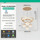 Lustre Pendente LED Moderno 3 Cores Dourado ou Preto para Sala e Jantar