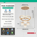 Lustre Pendente LED Moderno 3 Cores Dourado ou Preto para Sala e Jantar