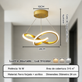 Luminária de Teto LED Moderna 3 Cores com Controle Remoto – Estilo Nordic