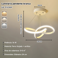 Luminária de Teto LED Moderna 3 Cores com Controle Remoto – Estilo Nordic