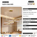 Lustre Pendente LED Moderno 3 Cores Dourado ou Preto para Sala e Jantar
