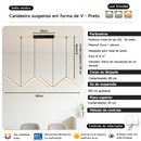 Lustre Pendente LED Moderno 3 Cores Dourado ou Preto para Sala e Jantar