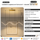 Lustre Pendente LED Moderno 3 Cores Dourado ou Preto para Sala e Jantar