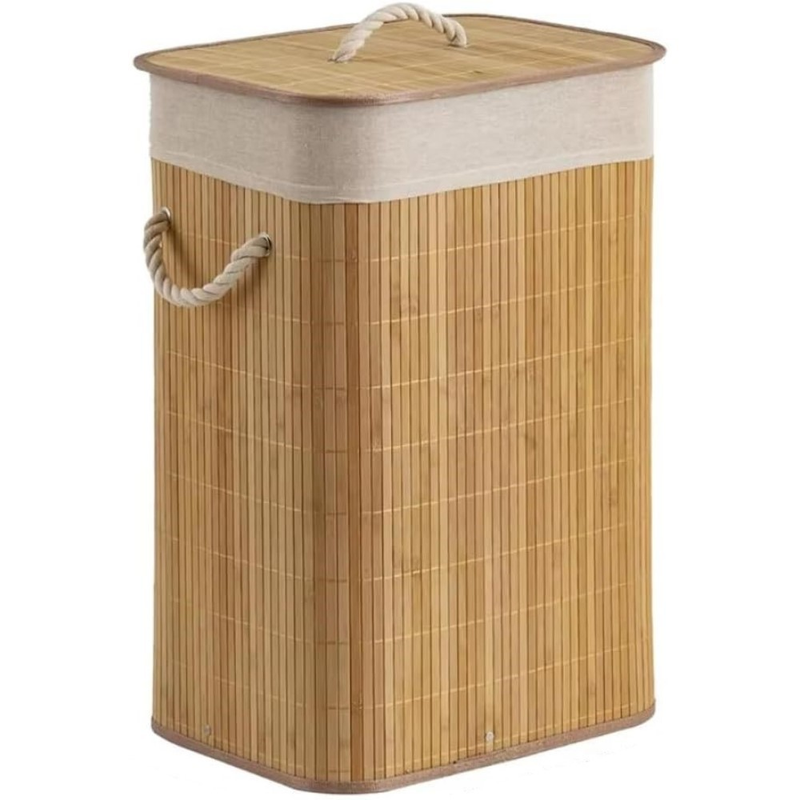 Cesto De Roupas De Bambu 50 Litros Yikasa
