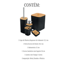 Kit Banheiro Conjunto Acessórios Lavabo Luxo 5 Peças Bambu
