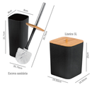 Kit Banheiro Conjunto Acessórios Lavabo Luxo 5 Peças Bambu