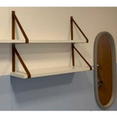 Kit 2 Prateleiras MDF 45x15 com Alça em Couro Ecológico – Decorativa e Moderna