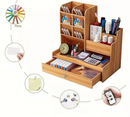 Organizador De Mesa Escritório Multiuso C/ Gaveta Nicho Canetas