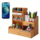 Organizador De Mesa Escritório Multiuso C/ Gaveta Nicho Canetas