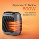 Aquecedor Portátil 110V 800W com Controle Remoto - Mini Aquecedor