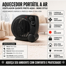 Aquecedor Portátil a Ar Ventilador Quente Preto AQ04 - Mimo Style