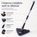 Esfregão Mop Triangulo Ajustável Giratório 360° Multiuso 2 Refil Rodo de Limpeza