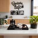 Kit Cantinho do Café com Bandeja Decorativa Manhã